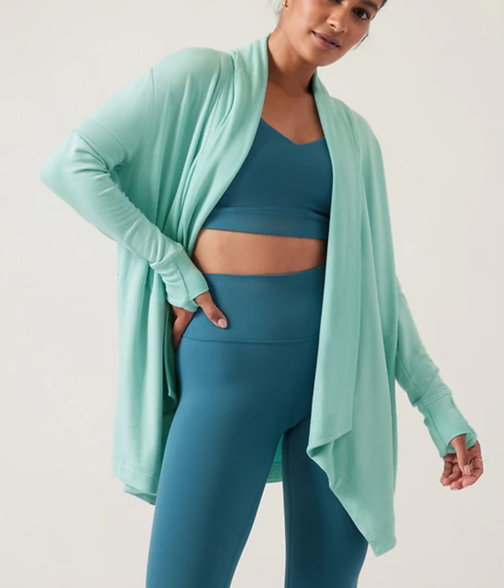 Athleta Reef Green Nirvana Pranayama Restore Wrap Cardigan –  famousbrandstrading