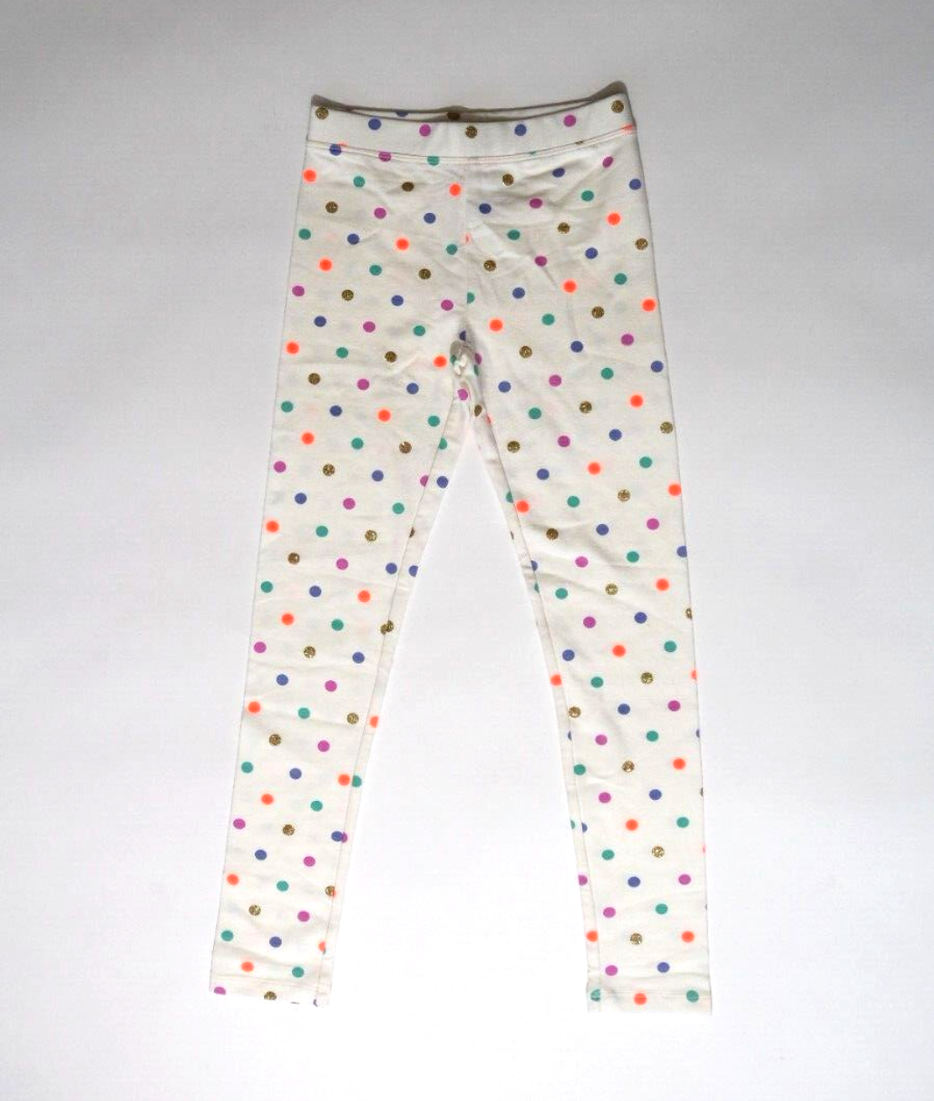 J.Crew Crewcuts Girls White Multicolor Polka Dots Everyday Leggings famousbrandstrading