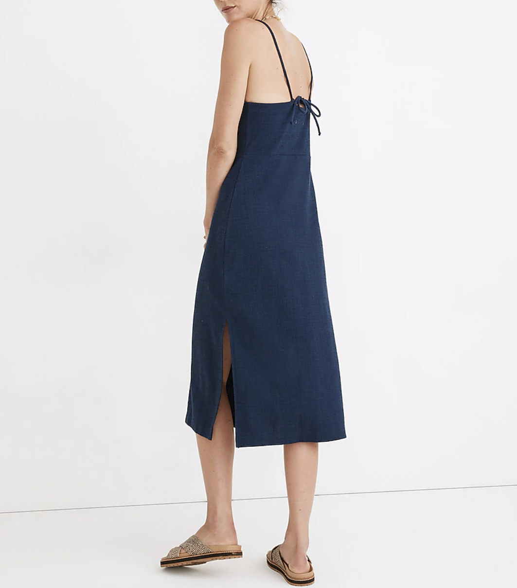 madewell knit cami dress Madewell Sleeveless Knit Apron Textured Cami Dress 90s Preppy Summer Women's XS