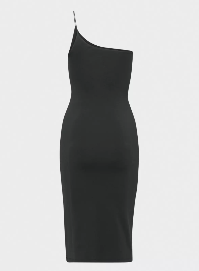 Aritzia Contour Black One Shoulder Double-layer Midi Dress – famousbrandstrading Aritzia Contour Black One Shoulder Double-layer Midi Dress – famousbrandstrading
