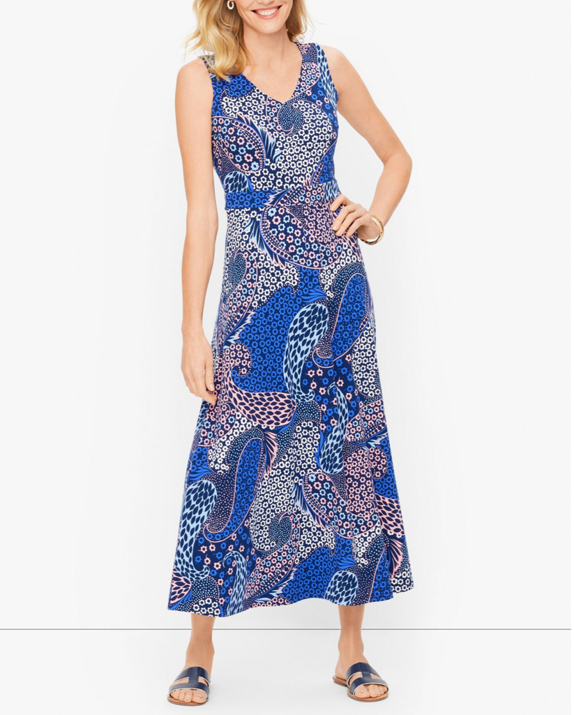 Talbots Sleeveless Paisley Print Knit Jersey Maxi Dress famousbrandstrading Talbots Sleeveless Paisley Print Knit Jersey Maxi Dress famousbrandstrading